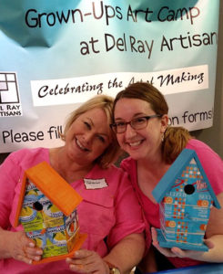 Theresa and Dawn during a Grown-Ups Art Camp 2016 workshop